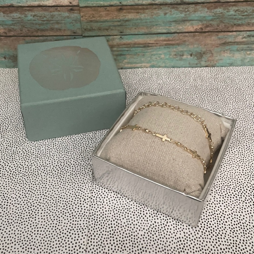 Gold Multiple Cross Necklace Multiple length style